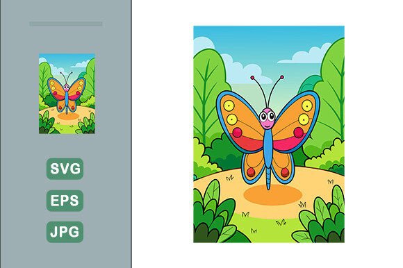 Download Butterfly Vector Landscape Background - Butterfly vector Collection