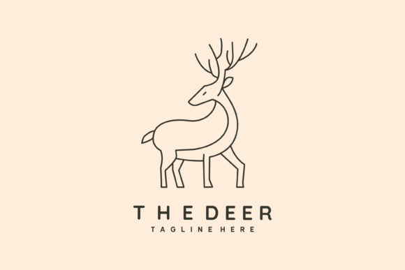 Download The Deer Line Art Logo Vector Symbol - Symbol Collection