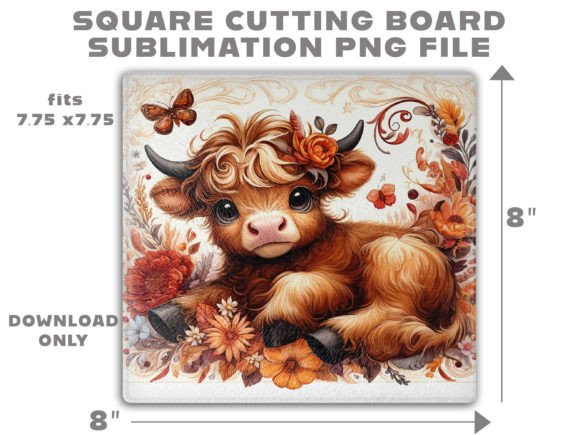 Download Highland Calf Sublimation Cutting Board - Boar Collection