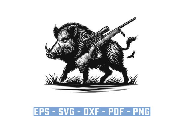 Download Wild Boar Hunter Pig Silhouette Bundle - Premium Bundle