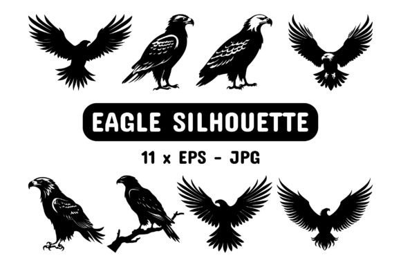 Download Eagle Silhouette Set Collection Bundle - Set collection bundle Collection