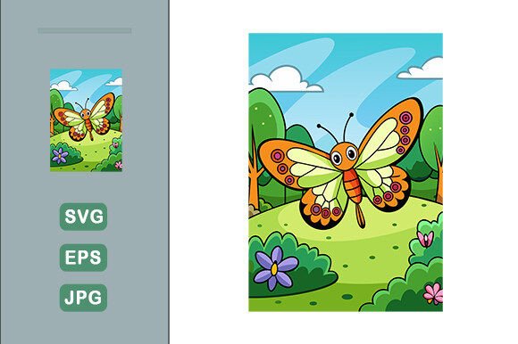 Download Butterfly Vector Landscape Background - Premium Resources