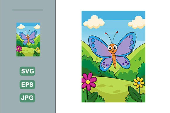 Download Butterfly Vector Landscape Background - Premium Resources