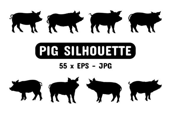 Download Pig Silhouette Set Collection Bundle - Set collection bundle Collection