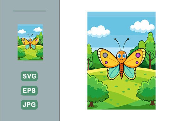 Download Butterfly Vector Landscape Background - Premium Resources