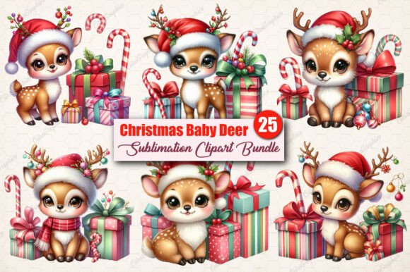 Download Watercolor Christmas Baby Deer Clipart - Deer clipart Collection